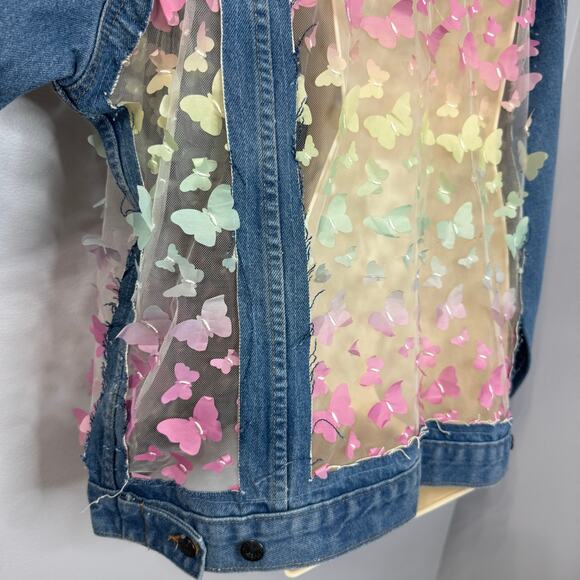 Dragon Denim The Mariposa Denim Jacket Oversized Festival Concert Feary Fairy - Picture 9 of 13